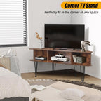 Corner TV Stand with 3 Shelves