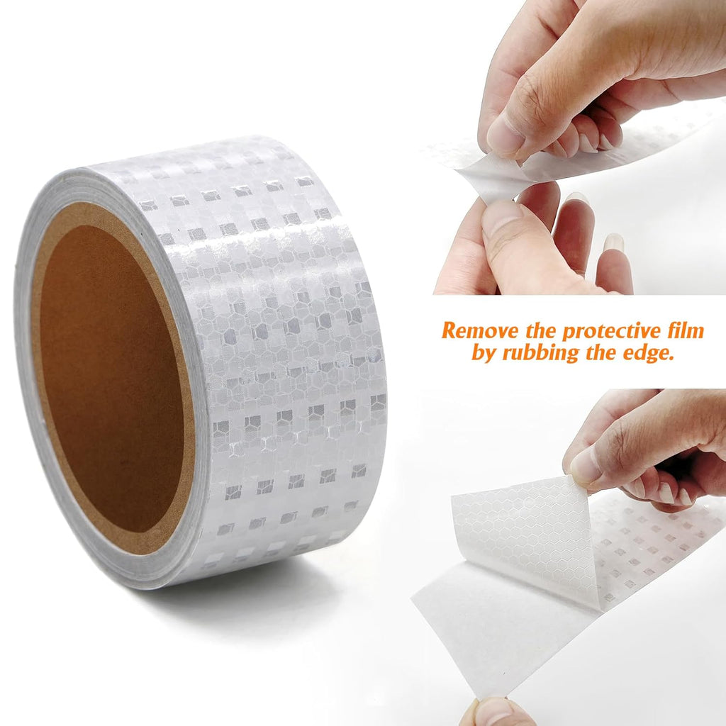 Reflective Tape 2inch x 20ft,Outdoor Safety Tape,Durable and Waterproof Reflective Tape for Cars, Bikes,Trailers,Stairs Glow in Dark,1 Roll