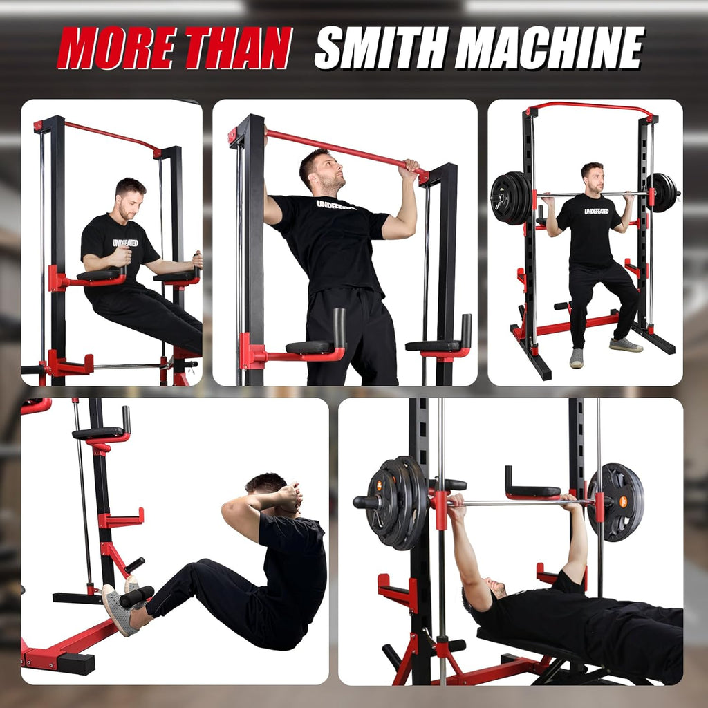 Smith Machine for Home Gym, Smith Machine Squat Rack for Pull Up, Squat, Bench Press, Leg Raise and Sit-up