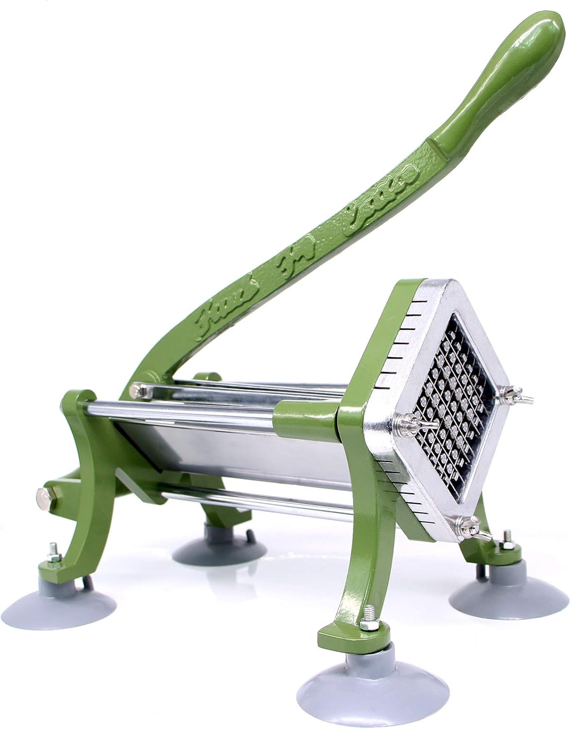 French Fry Cutter Commercial Potato Slicer with Suction Feet Complete Set, Includes 1/4", 3/8",1/2"