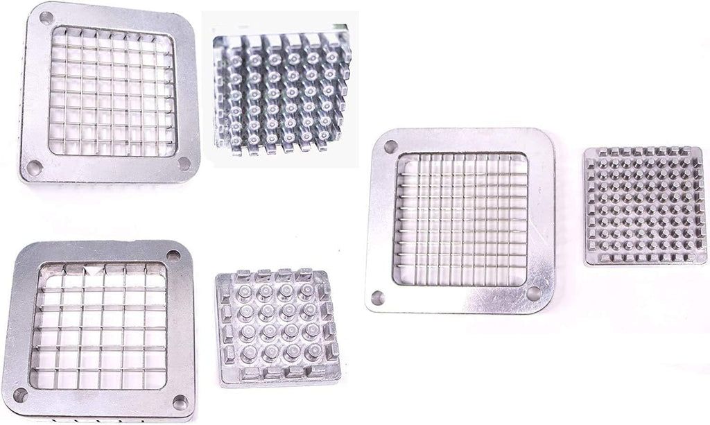 French Fry Cutter Commercial Potato Slicer with Suction Feet Complete Set, Includes 1/4", 3/8",1/2", Gray