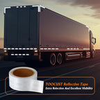 1 Roll White Reflective Tape 2" x20ft,Outdoor Safety Tape,Highly Reflective Tape Strips,Durable and Waterproof Reflective Tape Glow in Dark for Cars
