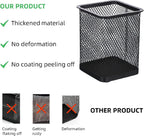 TooCust Black Mesh Pen Holder,12 Pack Square Pencil Cups,Classroom Organization,Pencil Holders,Wire Mesh Pen Holder Makeup Brush Holders Pencil Cup for Desk,Office Supplies, 3.8" H.