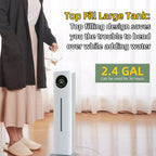 9l/2.4Gal Air Humidifier for Home, Floor Standing Humidifier for Large Room, Top Fill Humidifier with Built-in Filtration, Automatic Shut-Off, Touch & Remote Control, Essential Oil Box
