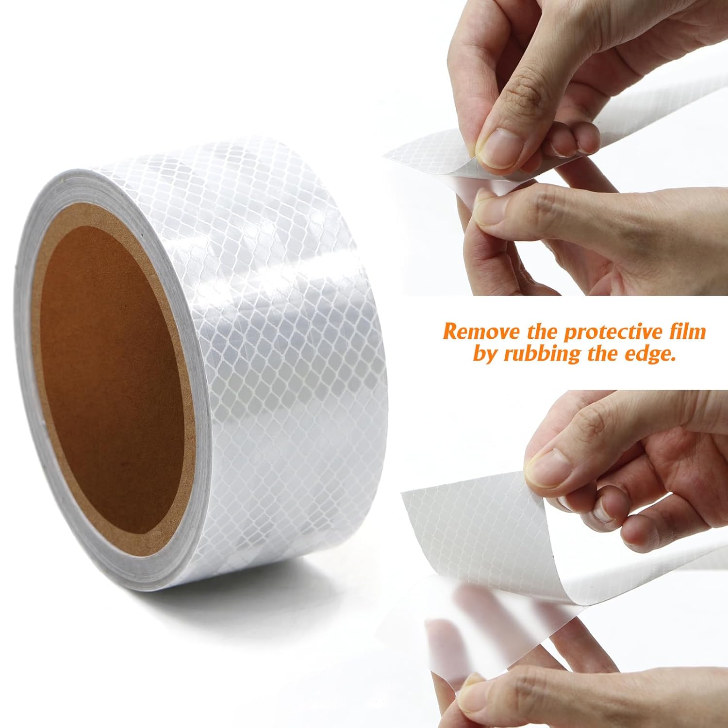 1 Roll White Reflective Tape 2" x20ft,Outdoor Safety Tape,Highly Reflective Tape Strips,Durable and Waterproof Reflective Tape Glow in Dark for Cars