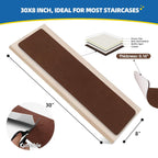 Non-Slip Stair Treads, 8" X 30" 16 Pack, Reusable Self-Adhesive Stair Runner Carpet, Carpet Treads for Wood Stairs, Carpet Runner for Stairs, Stair Carpet Strips, Stair Pads, Brown