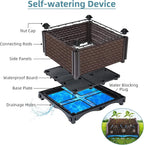Square Raised Beds for Gardening 31.5" x 31.5" x 14.2", Self Watering Outdoor Planters, Large Raised Planter Boxes, Rectangular Garden Planters for Outdoor Plants Flowers, Vegetables, Patio Deck Porch