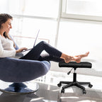 Adjustable Foot Rest with Wheels for Desk Office Gaming Chairs Leg Rest Ergonomic Footrest with Thick Padding