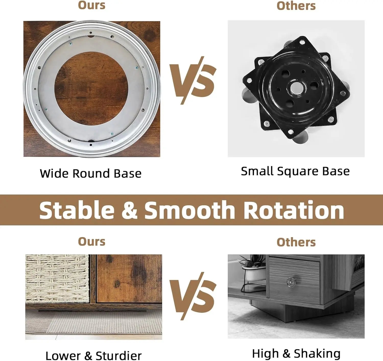 Multi Storage Rotating Side Table