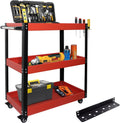 TooCust Tool Cart on Wheels, 500 LBS Capacity, Heavy Duty Metal Mechanic Cart with Screwdriver Shelf, Rolling Mechanics Tool Cart, 3 Tier Heavy Duty Utility Cart Service Cart