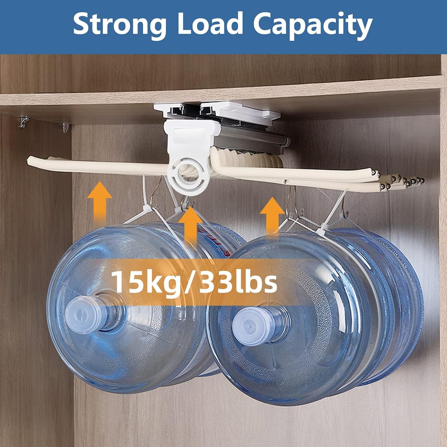 Pull Out Pants Rack for Closet 22 Arms, Pull Out Trousers Rack, 22.8”x18.1”x5.1”, Multi Functional Pull Out Pants Hanger Organizers, Dampening Buffer Sliding Rail, Maximum Load 33lbs, Beige