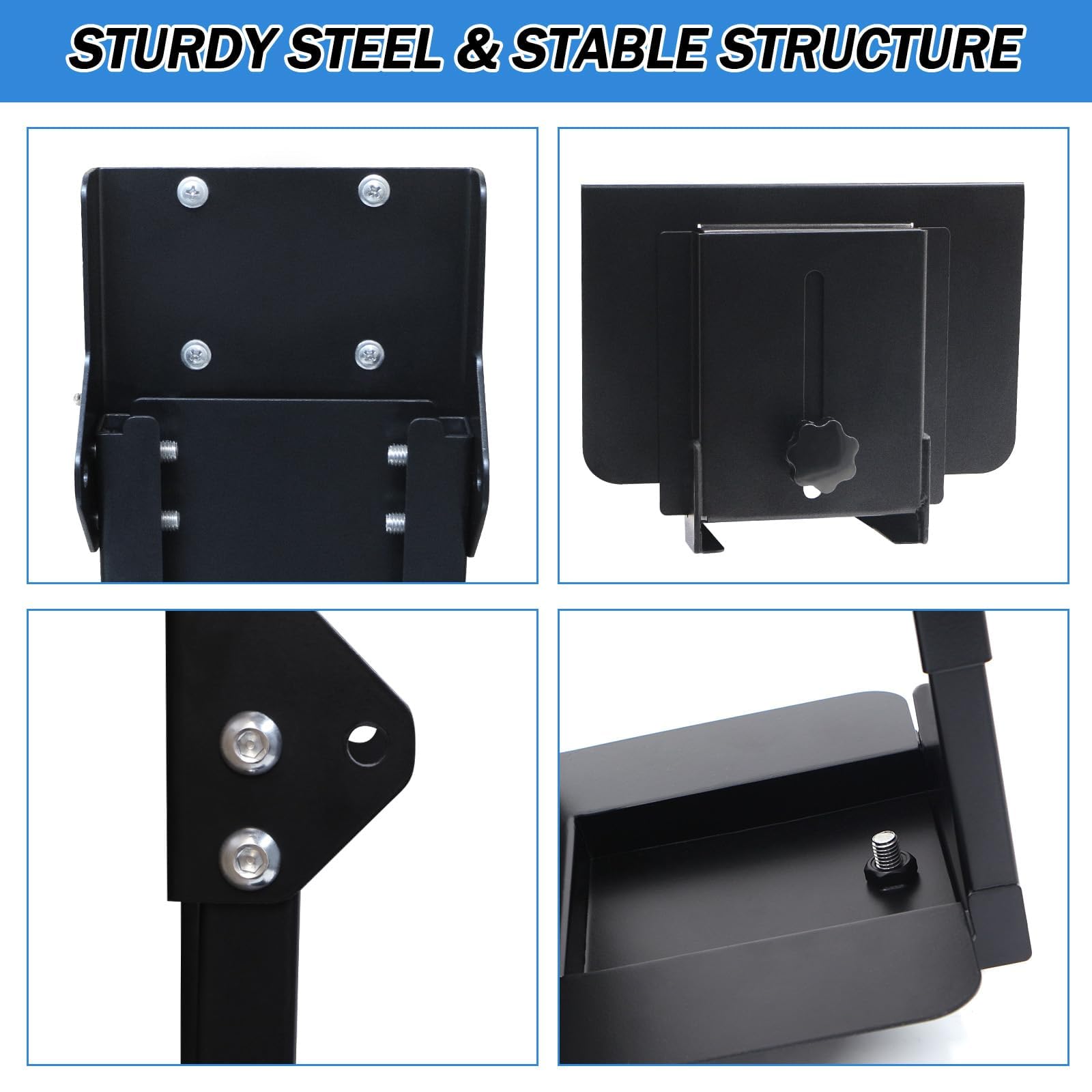 Heavy Duty Computer Wall Mount PC Case - Upgraded, Also Great for PC Mount Under Desk - Height Adjustable from 11" to 21", Width Adjustable from 5.5" to 9.8", Computer Tower Under Desk Home Office