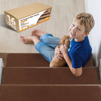 Non-Slip Stair Treads, 8" X 30" 16 Pack, Reusable Self-Adhesive Stair Runner Carpet, Carpet Treads for Wood Stairs, Carpet Runner for Stairs, Stair Carpet Strips, Stair Pads, Brown