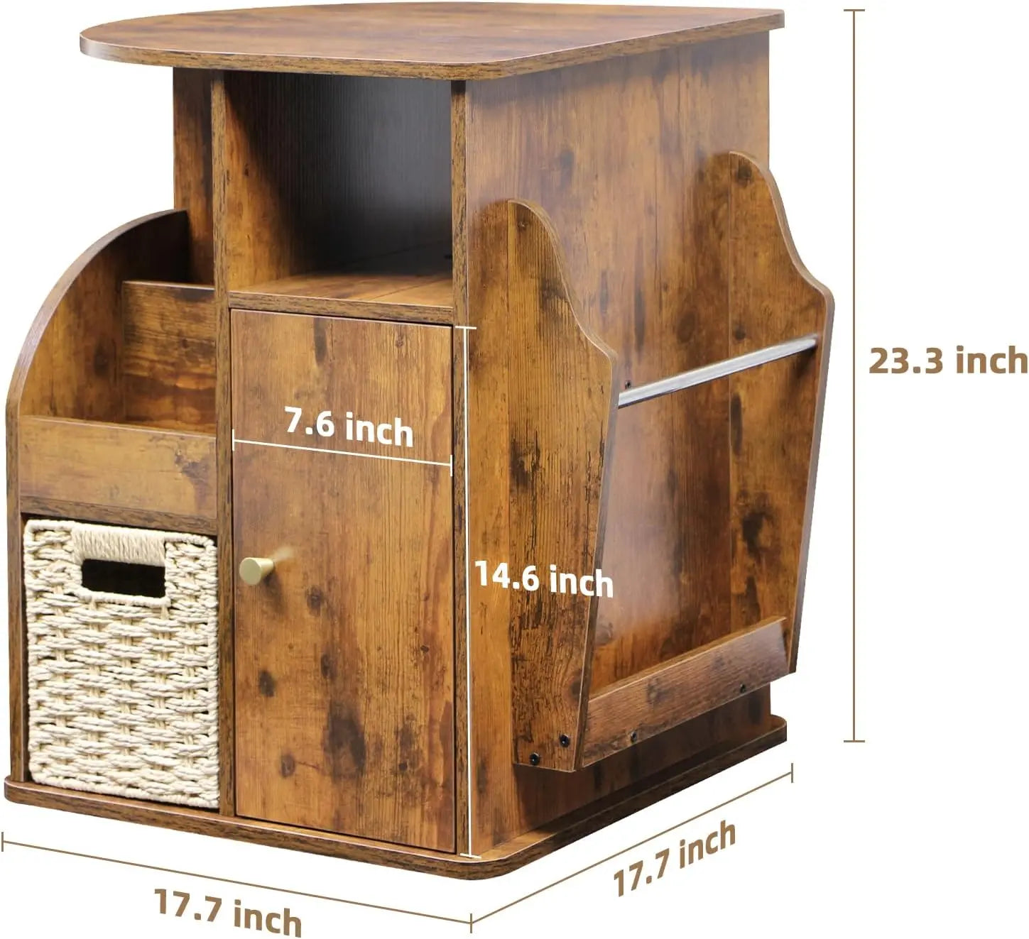 Multi Storage Rotating Side Table