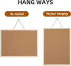 16” x 24” Cork Boards for Walls with Wooden Frame 2pack, Double Sided Office Board for Wall Organizer, Bulletins Board Decorative Hanging Pin Board for School, Home & Office, Notice Board Memo Board