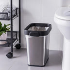 2 Pack Stainless Steel Trash Can 3 Gallon, Open Top Trash Can, 6" x 11" x 13", Rectangle Trash Can Kitchen - Slim and Narrow, Small Trash Can No Lid for Kitchen, Bathroom, Living Room, Office