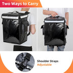 Insulated Food Delivery Backpack with Reinforced Frame and 2 Inner Spaces - 18.5" x 15" x 12.6", Open from Top and Side - Adjustable Divider, Waterproof Food Delivery Bags for Doordash, Restaurant