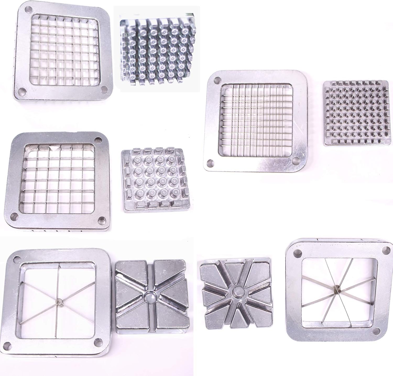 French Fry Cutter Commercial Potato Slicer with Suction Feet Complete Set, Includes 1/4", 3/8",1/2",8 Pieces,6 Pieces
