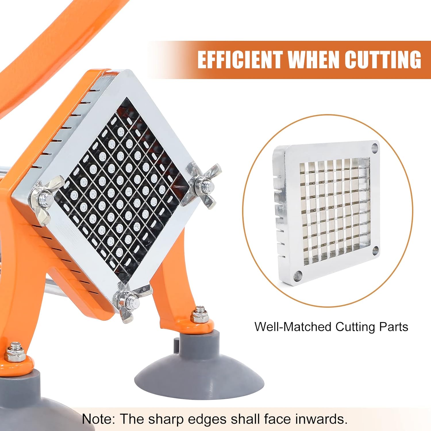 French Fry Cutter Commercial Grade Potatoes Slicer with Suction Feet 3/8 Inch Stainless Steel Blade