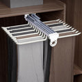 Pull Out Pants Rack for Closet 22 Arms, Pull Out Trousers Rack, 22.8”x18.1”x5.1”, Multi Functional Pull Out Pants Hanger Organizers, Dampening Buffer Sliding Rail, Maximum Load 33lbs, Beige