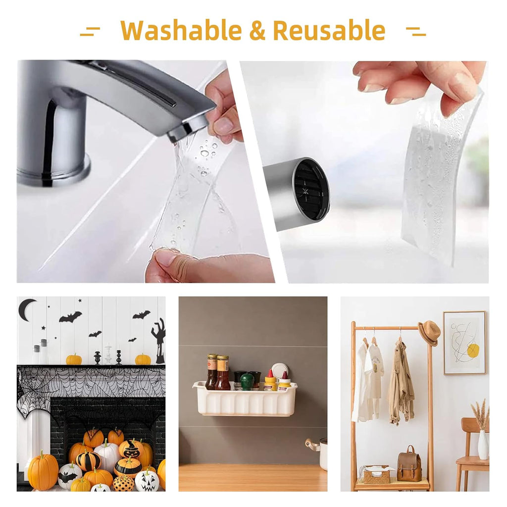 TooCust Double Sided Mounting Tape, 16.5FT x 1.18”W, Heavy Duty Double Sided Tape, Thick Picture Hanging Strip, Transparent Nano Adhesive Tape, Removable Poster Tape for Walls