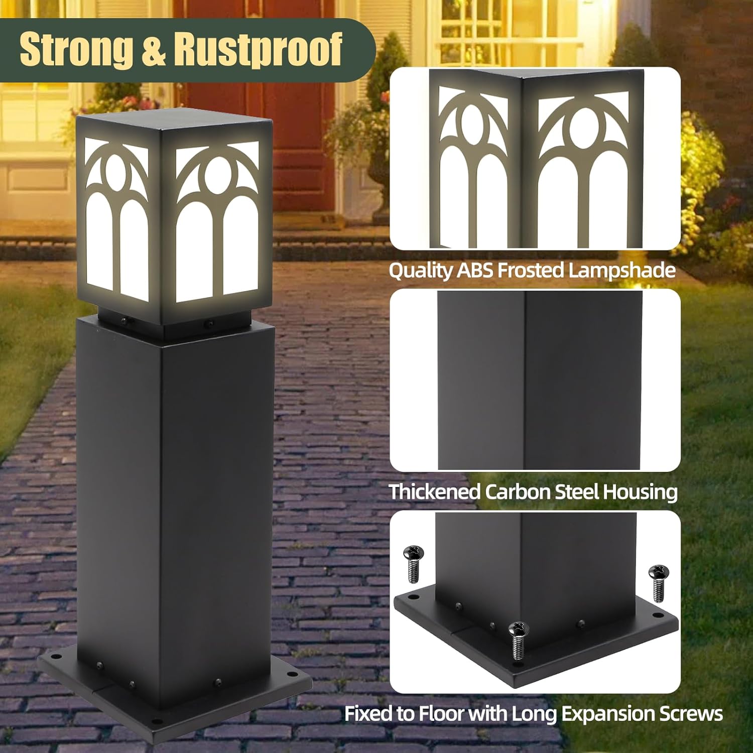 TooCust Heavy Duty Bollard Lights Outdoor