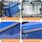 Insulated Bags For Food Delivery XL - 18.1" x 13.8" x 13.8", Commercial Insulated Food Delivery Bag w/ Divider, Waterproof & Foldable Catering Bag Food Deliveries, Delivery Pizza Bags 12 Inches, Blue