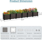 Large Raised Planter Box Outdoor Self Watering 94.4"x15.7"x14.2", Deep Raised Garden Bed - Elevated Garden Box with Drainage Plug, Rectangular Garden Planter Perfect for Garden Patio Balcony Deck