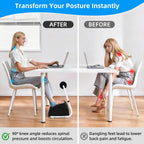 Adjustable Foot Rest Under Desk Footrest Wide Leg Rest 3 Height Positions with Detachable Foam Cushion for Desk Office Gaming Chairs