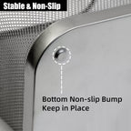 10-Pack Silver Square Metal Trash Cans, 6 Gallon Capacity, Mesh Design, Non-Slip Base, Smooth Edges, Suitable for Office, Home, School