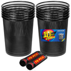 10-Pack 6 Gal Mesh Office Trash Can&150Pcs Garbage Bags, Black Mesh Trash Cans, Open Metal Wire Waste baskets