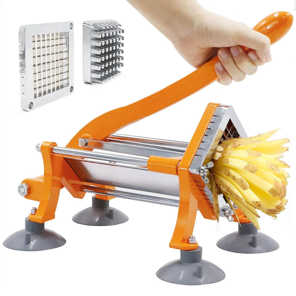 French Fry Cutter Commercial Grade Potatoes Slicer with Suction Feet 3/8 Inch Stainless Steel Blade