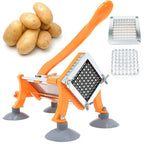 French Fry Cutter Commercial Potato Slicer with Suction Feet Complete Set, Includes 3/8", Orange