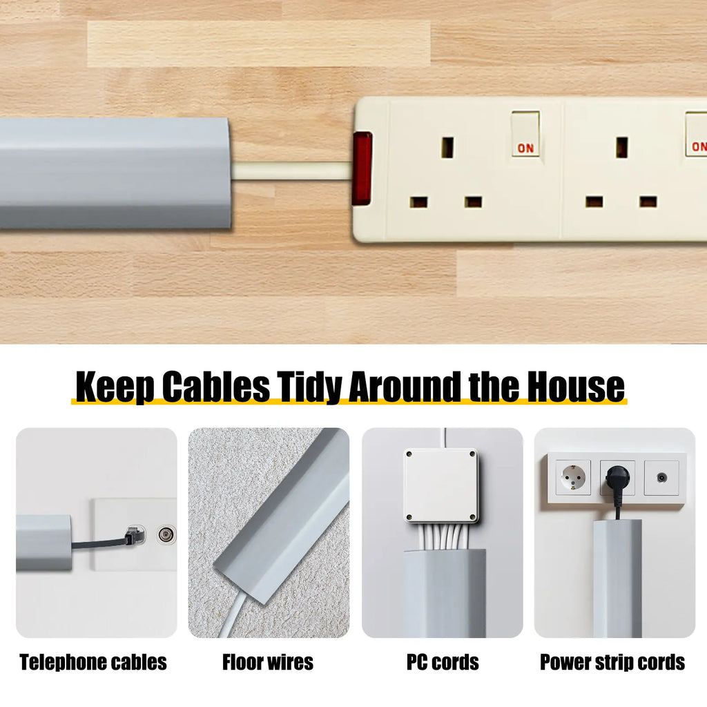 6.5FT Gray Floor Cable Cover