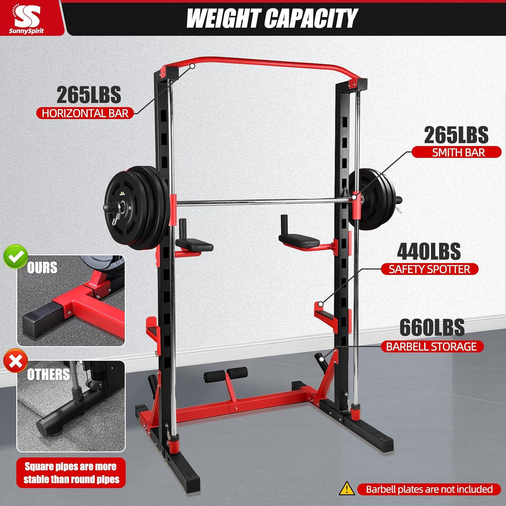 Smith Machine for Home Gym, Smith Machine Squat Rack for Pull Up, Squat, Bench Press, Leg Raise and Sit-up