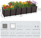 Large Planters for Outdoor Plants - Deepened 20" H, Raised Beds for Gardening Self Watering, Elevated Planter Box with Legs, Rectangular Garden Planters for Outdoor Plants Flowers, 94.4"L x 15.7"W