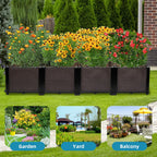 Large Raised Planter Box Outdoor Self Watering 62.9"x15.7"x14.2" , Deep Raised Garden Bed - Elevated Garden Box with Drainage Plug, Rectangular Garden Planter Perfect for Garden Patio Balcony Deck