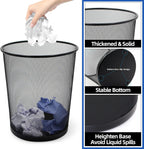 10-Pack 6 Gal Mesh Office Trash Can&150Pcs Garbage Bags, Black Mesh Trash Cans, Open Metal Wire Waste baskets