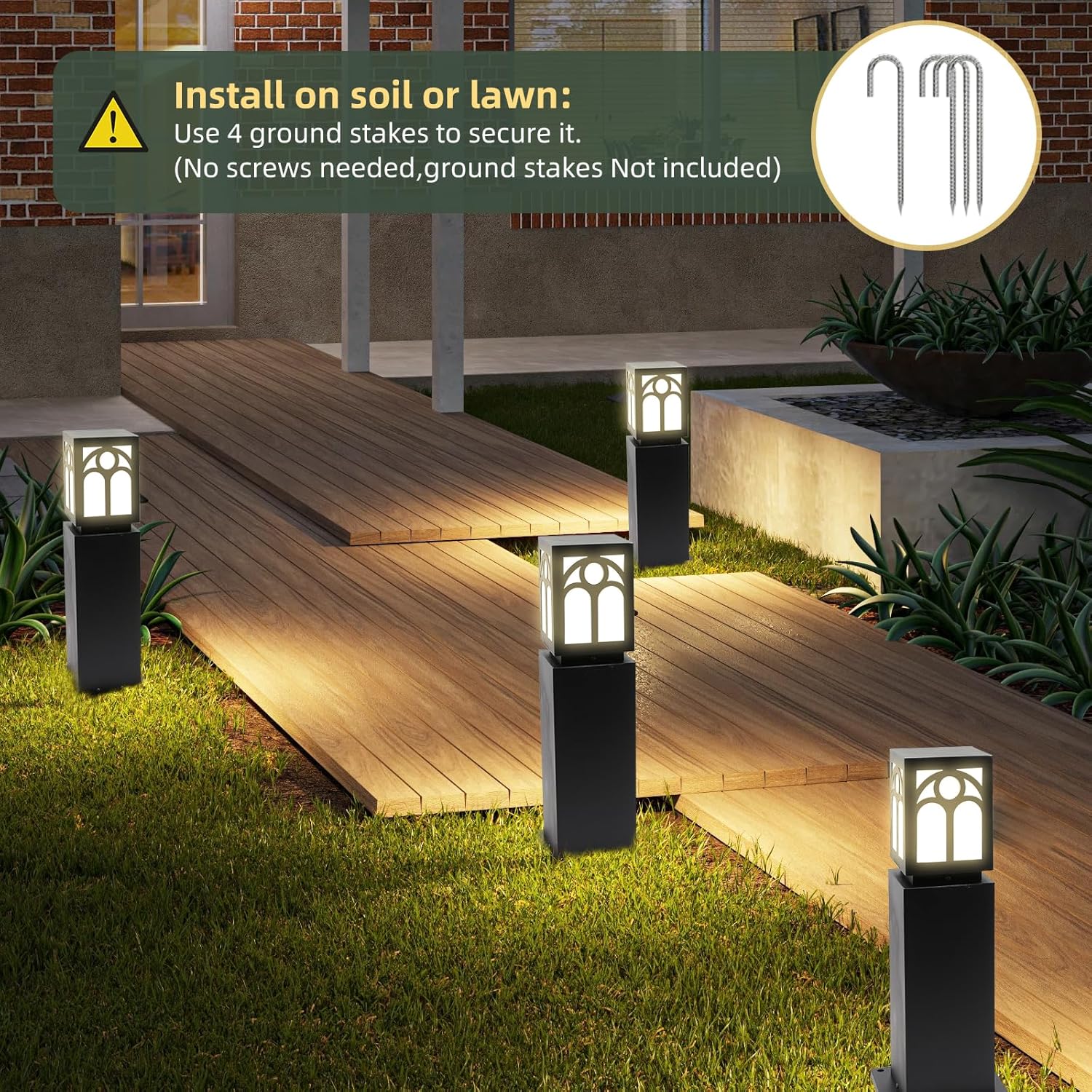 TooCust Heavy Duty Bollard Lights Outdoor