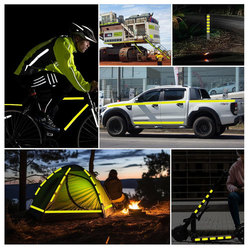 1 Roll Green Reflective Tape 2" x20ft,Outdoor Safety Tape,Highly Reflective Tape Strips,Durable and Waterproof Reflective Tape Glow in Dark for Cars