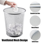 20PCS 6 Gal Silver Mesh Trash Cans, 6 Gal Mesh Office Trash Can, Recycling Garbage Container Bin for Office & Home