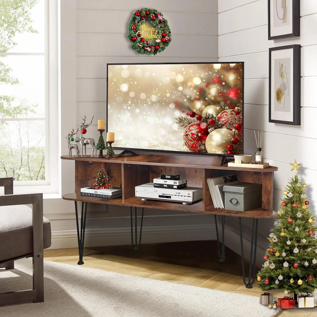 Corner TV Stand with 3 Shelves