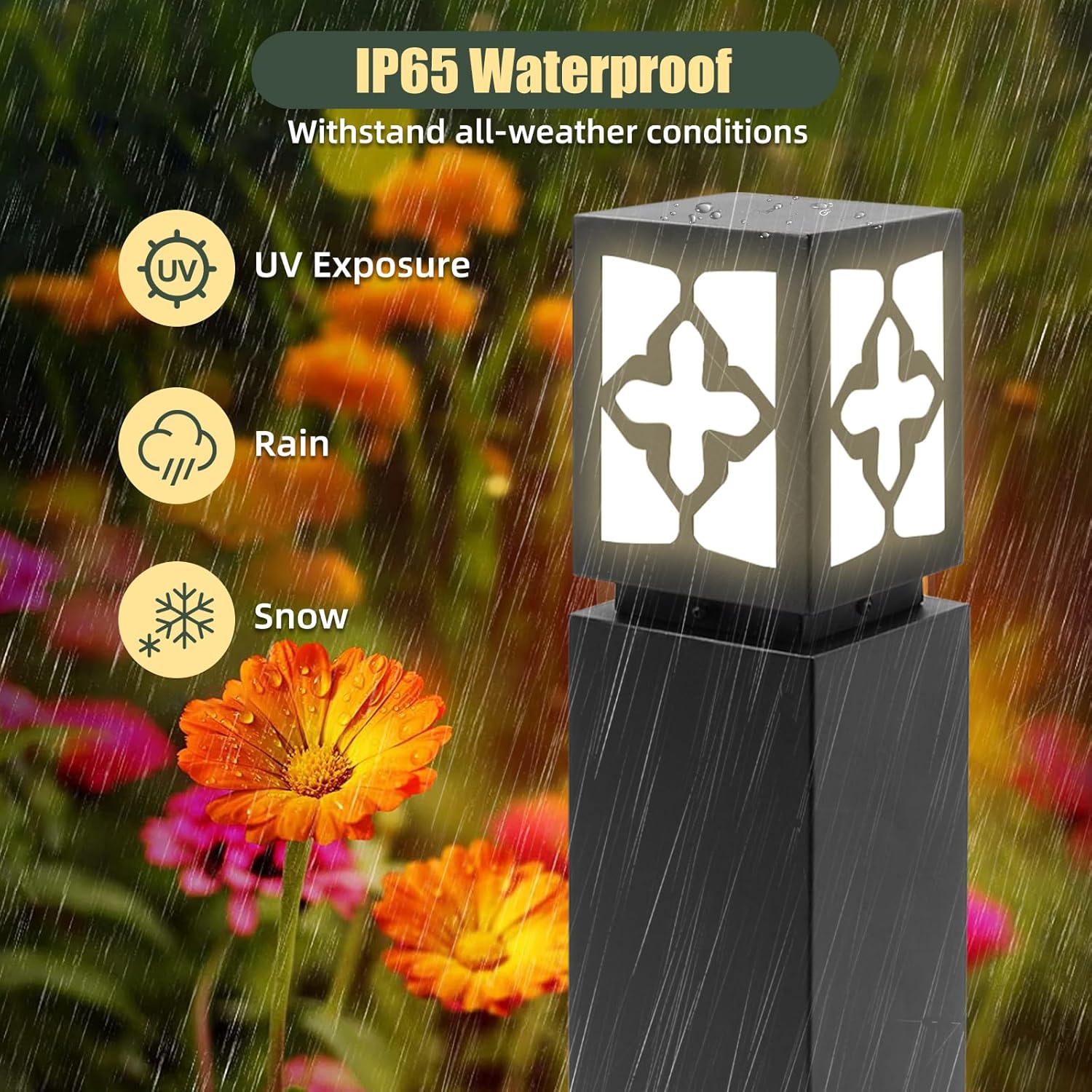 TooCust Heavy Duty Bollard Lights, IP65 Waterproof Outdoor Pathway Lights, E27 Lampholder Hardwired, Luxury Outdoor Path Light for Lawn, Patio, Courtyard and Driveway