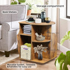 Multi Storage Rotating Side Table