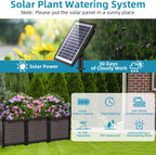 Large Planters for Outdoor Plants with Automatic Drip Irrigation Kits, Deepened 20" H Raised Beds for Gardening Self Watering with Solar Irrigation System for Garden 5 Timer Modes, 47.2"L x 15.7"W