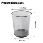 20PCS 6 Gal Silver Mesh Trash Cans, 6 Gal Mesh Office Trash Can, Recycling Garbage Container Bin for Office & Home