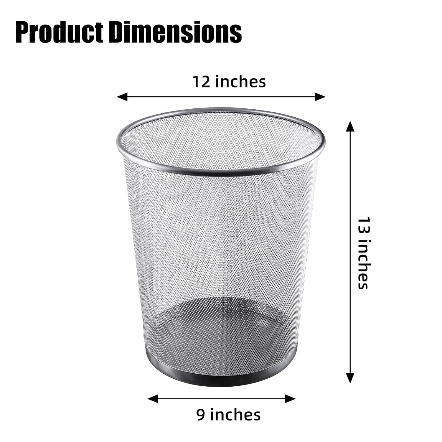 20PCS 6 Gal Silver Mesh Trash Cans, 6 Gal Mesh Office Trash Can, Recycling Garbage Container Bin for Office & Home