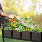 Large Raised Planter Box Outdoor Self Watering 62.9"x15.7"x14.2" , Deep Raised Garden Bed - Elevated Garden Box with Drainage Plug, Rectangular Garden Planter Perfect for Garden Patio Balcony Deck