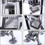 French Fry Cutter Commercial Grade Potato Slicer with Stand Suction Feet Complete Set, Includes 1/4", 3/8", 1/2", 2 Pieces L Stand