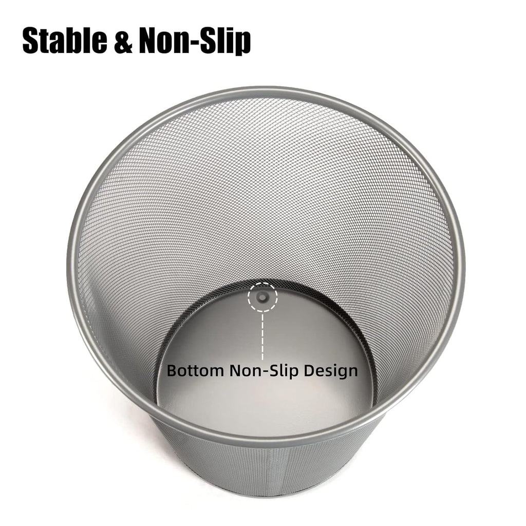 20PCS 6 Gal Silver Mesh Trash Cans, 6 Gal Mesh Office Trash Can, Recycling Garbage Container Bin for Office & Home